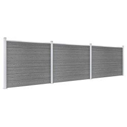 vidaXL Set de panel de valla WPC gris 526x146 cm  