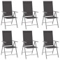 vidaXL Set de comedor para jardín 7 piezas aluminio plata y negro vidaXL Set de comedor para jardín 7 piezas aluminio plata y negro