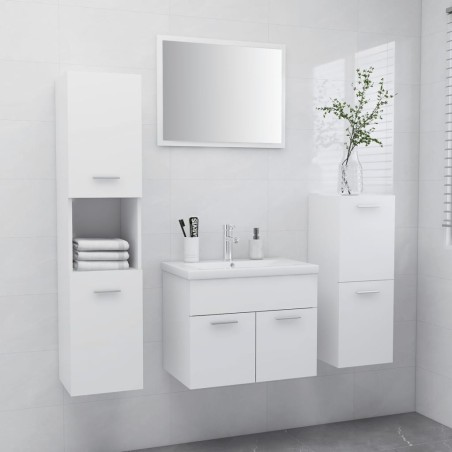 vidaXL Juego de muebles de baño madera de ingeniería blanco