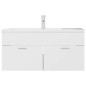 vidaXL Mueble con lavabo aglomerado blanco y roble Sonoma vidaXL Mueble con lavabo aglomerado blanco y roble Sonoma