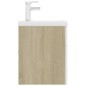 vidaXL Mueble con lavabo aglomerado blanco y roble Sonoma vidaXL Mueble con lavabo aglomerado blanco y roble Sonoma