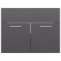 vidaXL Juego de muebles de baño madera de ingeniería gris brillo