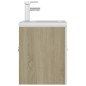 vidaXL Mueble con lavabo aglomerado blanco y roble Sonoma