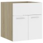 vidaXL Mueble con lavabo aglomerado blanco y roble Sonoma