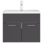 vidaXL Mueble con lavabo madera de ingeniería gris vidaXL Mueble con lavabo madera de ingeniería gris