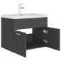 vidaXL Mueble con lavabo madera de ingeniería gris vidaXL Mueble con lavabo madera de ingeniería gris