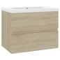 vidaXL Mueble con lavabo madera de ingeniería roble Sonoma vidaXL Mueble con lavabo madera de ingeniería roble Sonoma
