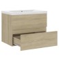 vidaXL Mueble con lavabo madera de ingeniería roble Sonoma vidaXL Mueble con lavabo madera de ingeniería roble Sonoma