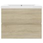 vidaXL Mueble con lavabo madera de ingeniería roble Sonoma vidaXL Mueble con lavabo madera de ingeniería roble Sonoma