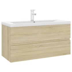 vidaXL Mueble con lavabo madera de ingeniería roble Sonoma