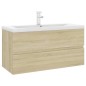 vidaXL Mueble con lavabo madera de ingeniería roble Sonoma vidaXL Mueble con lavabo madera de ingeniería roble Sonoma