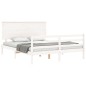 vidaXL Estructura de cama matrimonio con cabecero madera maciza blanco vidaXL Estructura de cama matrimonio con cabecero madera maciza blanco