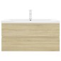 vidaXL Mueble con lavabo madera de ingeniería roble Sonoma vidaXL Mueble con lavabo madera de ingeniería roble Sonoma