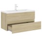 vidaXL Mueble con lavabo madera de ingeniería roble Sonoma vidaXL Mueble con lavabo madera de ingeniería roble Sonoma