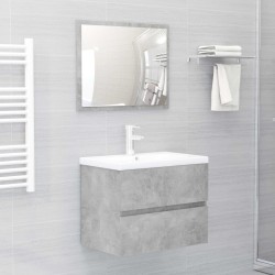 vidaXL Juego de muebles de baño madera de ingeniería gris hormigón