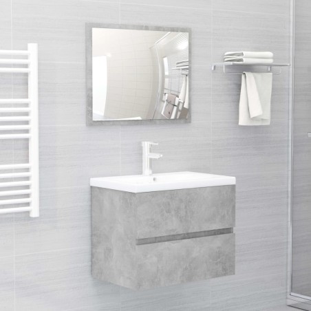 vidaXL Juego de muebles de baño madera de ingeniería gris hormigón
