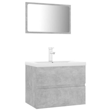 vidaXL Juego de muebles de baño madera de ingeniería gris hormigón