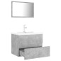 vidaXL Juego de muebles de baño madera de ingeniería gris hormigón