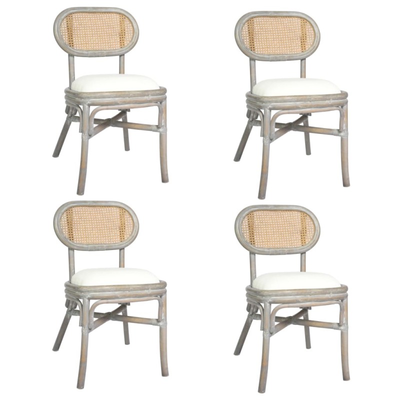 vidaXL Sillas de comedor 4 unidades lino gris vidaXL Sillas de comedor 4 unidades lino gris