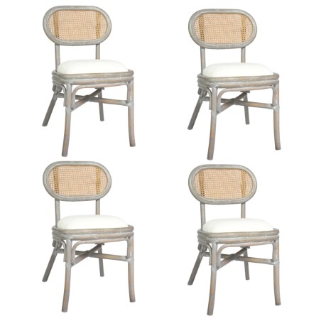 vidaXL Sillas de comedor 4 unidades lino gris