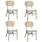 vidaXL Sillas de comedor 4 unidades lino gris vidaXL Sillas de comedor 4 unidades lino gris
