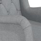 vidaXL Sillón con patas mecedoras madera maciza caucho tela gris claro vidaXL Sillón con patas mecedoras madera maciza caucho tela gris claro