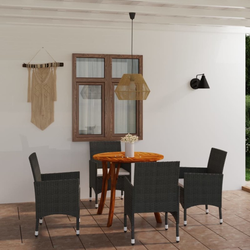 vidaXL Juego de comedor para jardín de 5 piezas marrón vidaXL Juego de comedor para jardín de 5 piezas marrón