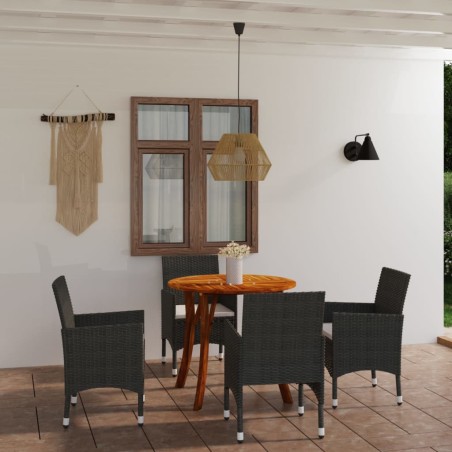 vidaXL Juego de comedor para jardín de 5 piezas marrón