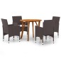 vidaXL Juego de comedor para jardín de 5 piezas marrón vidaXL Juego de comedor para jardín de 5 piezas marrón