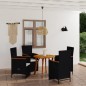 vidaXL Juego de comedor para jardín 5 piezas negro vidaXL Juego de comedor para jardín 5 piezas negro