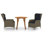vidaXL Juego de comedor para jardín de 3 piezas marrón oscuro vidaXL Juego de comedor para jardín de 3 piezas marrón oscuro
