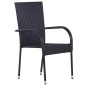 vidaXL Juego de comedor para jardín 5 piezas negro vidaXL Juego de comedor para jardín 5 piezas negro