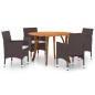 vidaXL Juego de comedor para jardín de 5 piezas marrón vidaXL Juego de comedor para jardín de 5 piezas marrón