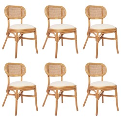 vidaXL Sillas de comedor 6 unidades lino