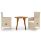 vidaXL Juego de comedor para jardín 3 piezas beige