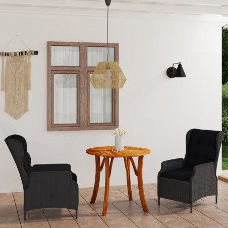 vidaXL Juego de comedor para jardín 3 piezas gris oscuro
