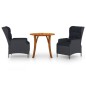 vidaXL Juego de comedor para jardín 3 piezas gris oscuro vidaXL Juego de comedor para jardín 3 piezas gris oscuro