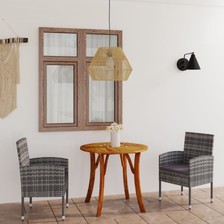 vidaXL Juego de comedor para jardín 3 piezas gris antracita
