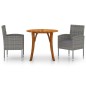 vidaXL Juego de comedor para jardín 3 piezas gris antracita