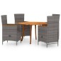 vidaXL Juego de comedor para jardín 5 piezas gris vidaXL Juego de comedor para jardín 5 piezas gris