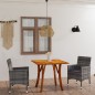 vidaXL Juego de comedor de jardín de 3 piezas gris