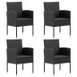 vidaXL Juego de comedor para jardín de 5 piezas negro