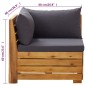 vidaXL Muebles de jardín 2 piezas con cojines madera maciza de acacia vidaXL Muebles de jardín 2 piezas con cojines madera maciza de acacia