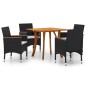 vidaXL Juego de comedor para jardín de 5 piezas negro vidaXL Juego de comedor para jardín de 5 piezas negro