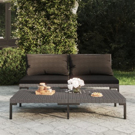 vidaXL Sofás de jardín semicirculares 2 uds y cojines ratán sintético