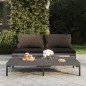 vidaXL Sofás de jardín semicirculares 2 uds y cojines ratán sintético vidaXL Sofás de jardín semicirculares 2 uds y cojines ratán sintético