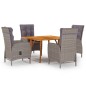 vidaXL Juego de comedor para jardín 5 piezas gris