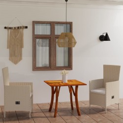 vidaXL Juego de comedor para jardín 3 piezas beige