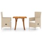 vidaXL Juego de comedor para jardín 3 piezas beige vidaXL Juego de comedor para jardín 3 piezas beige