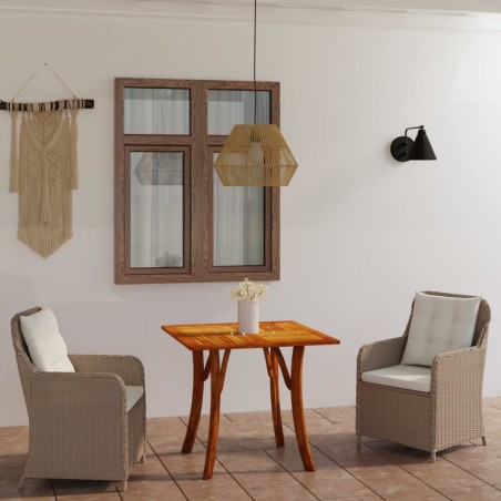 vidaXL Juego de comedor para jardín de 3 piezas marrón